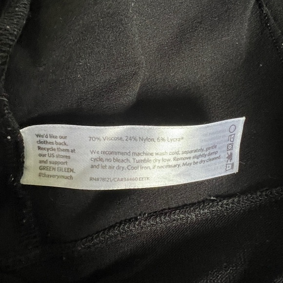 VGUC Eileen Fisher Black Flat front Pull-on Dress Pants - Picture 4 of 4